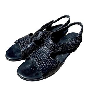 SAS Tripad Womens 9.5 Black Suntimer Heel Strap Sandal Comfort Made In USA EUC!!